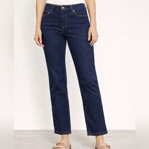 d.jeans Women Size 8 Dark Wash Straight Leg Crop Jeans Stretch Classic